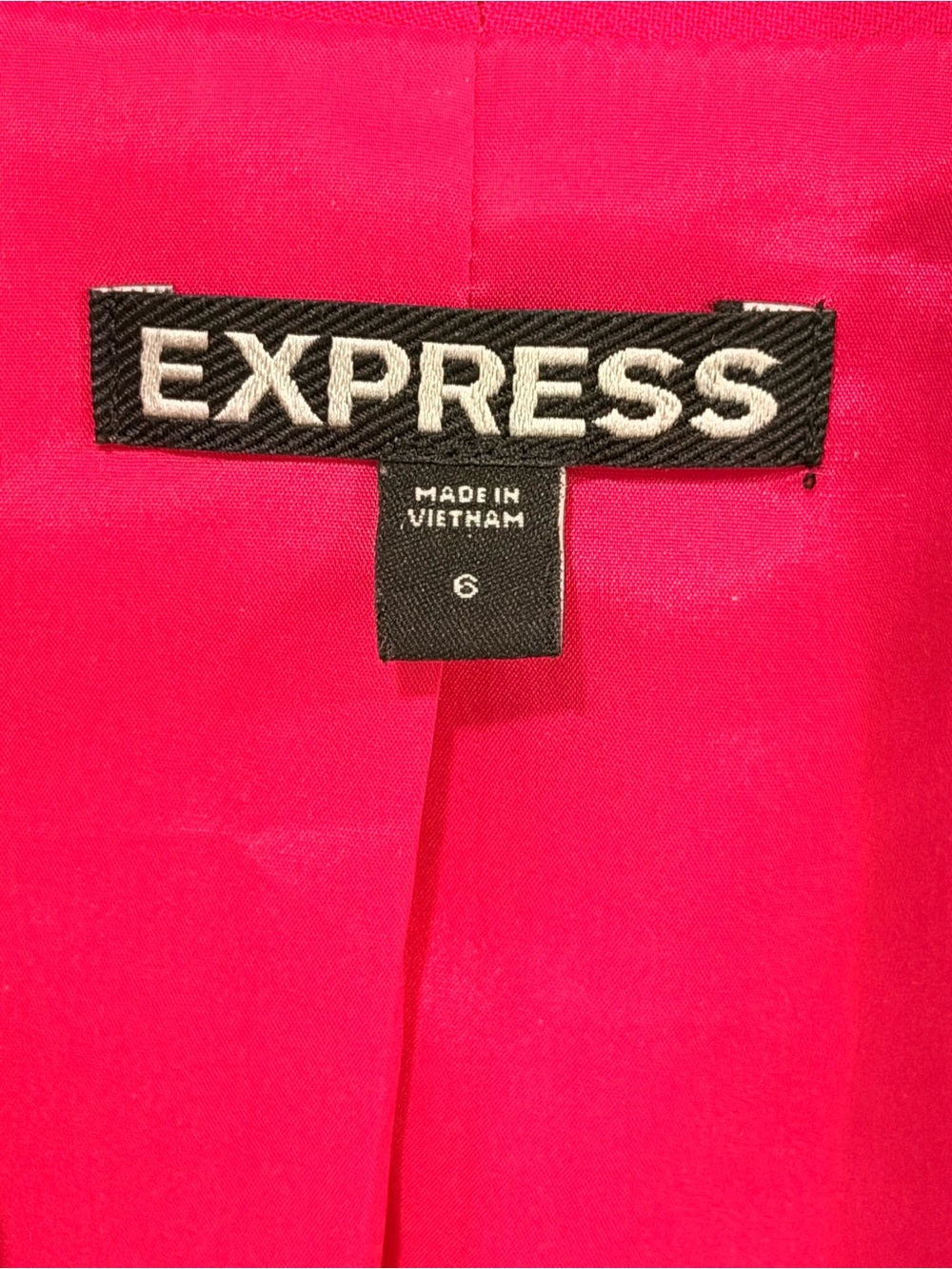 Express Hot Pink Open Front Shawl Collar Stretch Blazer Jacket Suit Womens Sz 6 - Picture 2 of 8